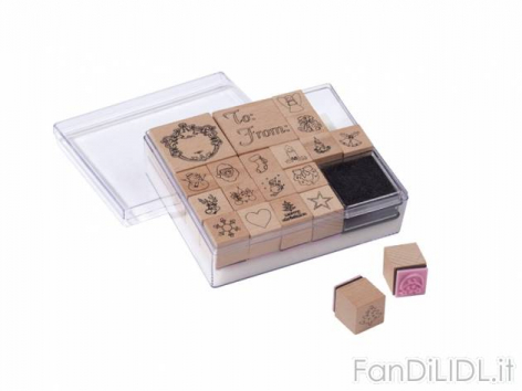 Set timbri con inchiostro (Feste, regali, Babbo di Natale)
