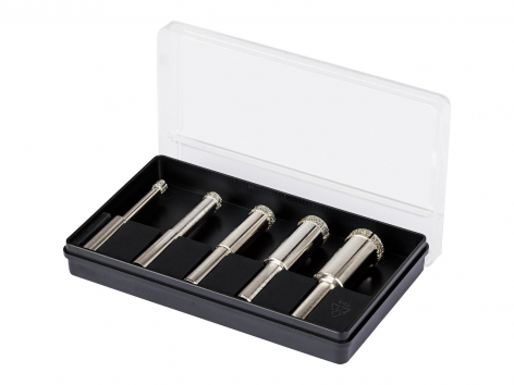 Set foretti diamantati con guida a ventosa, 6 pezzi