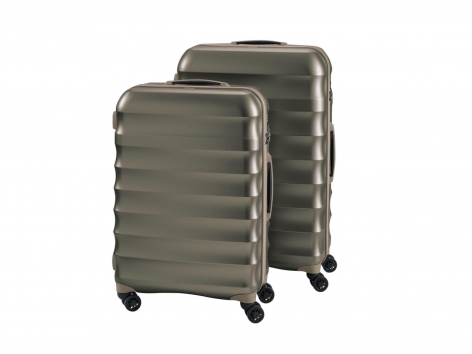 Set trolley in policarbonato, 2 pezzi, antracite/oro