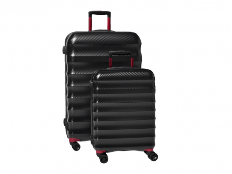 Set trolley in policarbonato, 2 pezzi, antracite/oro