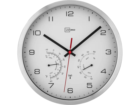 Orologio da parete radiocontrollato con termometro ed igrometro