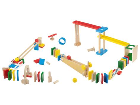 Pista per biglie in legno