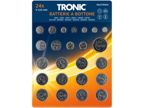 Batterie a bottone, 24 pezzi