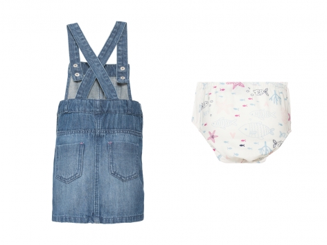 Gonna salopette in jeans da bambina