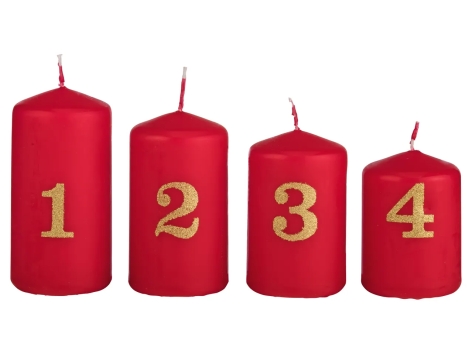 Candele natalizie, 4 pezzi