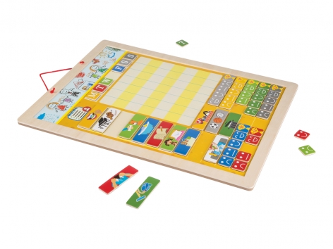 Calendario magnetico, programma settimanale o computer in legno per bambini