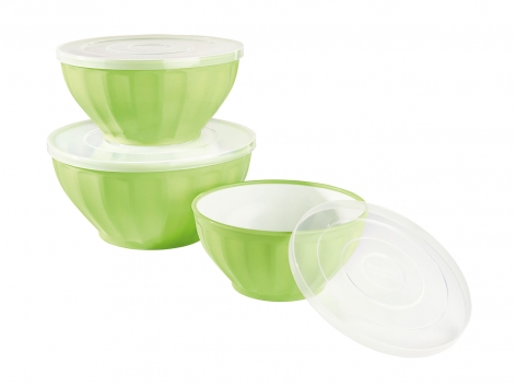 Set ciotole con coperchio, 3 pezzi