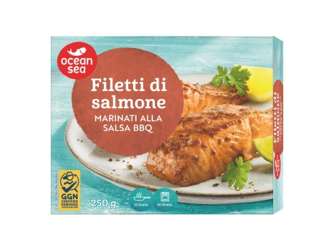 Filetti di salmone affumicati marinati alla salsa BBQ