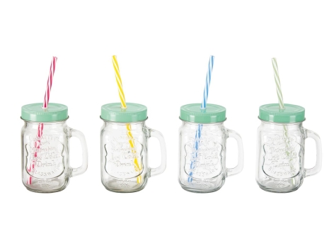 Set bicchieri con cannuccia