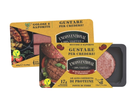 Salsicce vegetali o burger vegetali al pomodoro