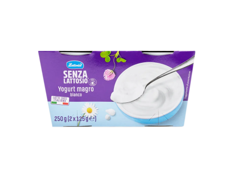 Yogurt bianco magro senza lattosio