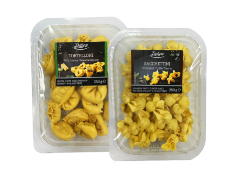 Tortelloni con fontina e spinaci o sacchettini al tartufo