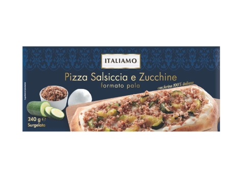 Pizza pala con salsiccia e zucchine