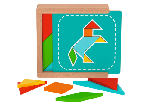 Gioco didattico in legno "Memo, calcolo, lettere, orologio o tangram"