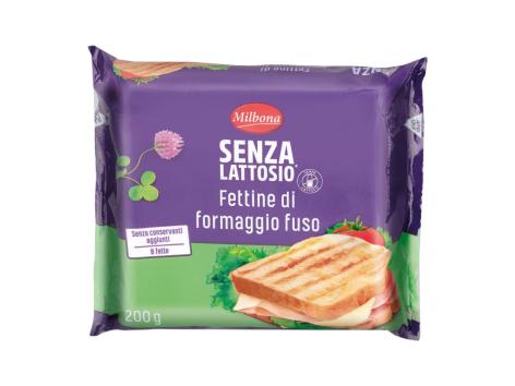 Fettine di formaggio fuso senza lattosio