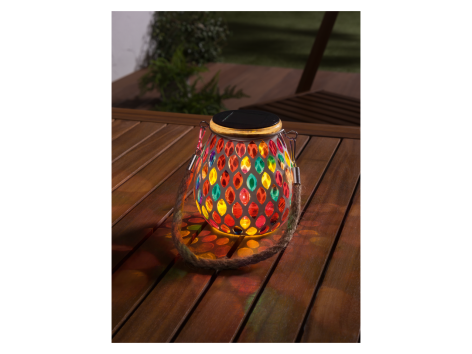 Vaso decorativo in vetro ad energia solare