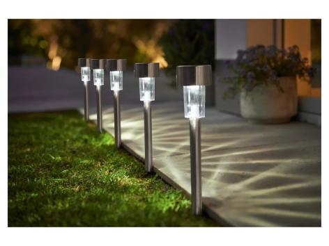 Lampada LED ad energia solare con picchetto