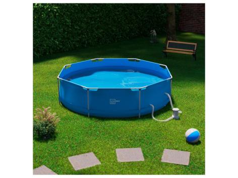 Piscina con struttura in metallo con pompa a filtro inclusa