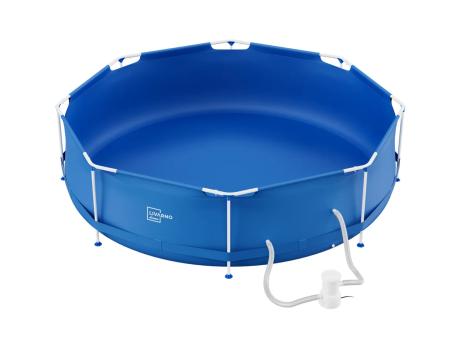Piscina con struttura in metallo con pompa a filtro inclusa