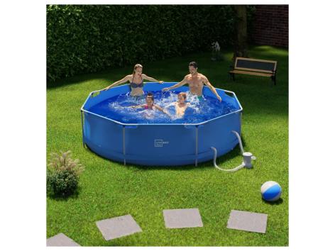 Piscina con struttura in metallo con pompa a filtro inclusa