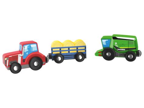 Set veicoli per gioco pista in legno, 3 pezzi