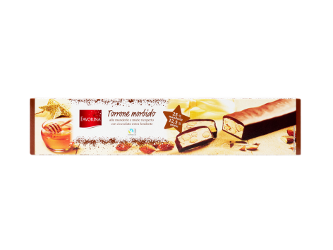Torrone morbido alle mandorle con copertura di cioccolato