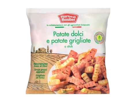 Patate dolci e patate grigliate a stick