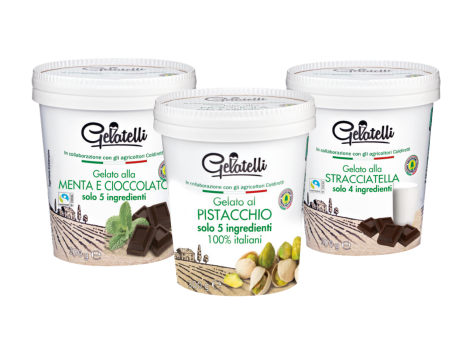 GELATELLI Gelato alla menta e cioccolato o stracciatella o gelato al pistacchio