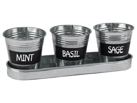 Set vasi per piante aromatiche, 4 pezzi