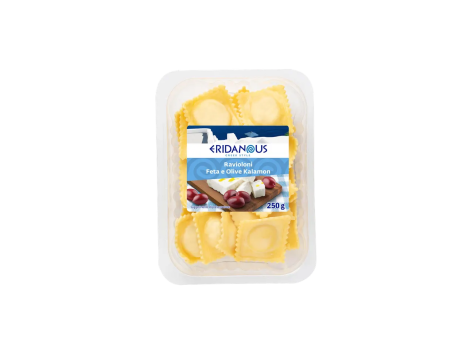 Ravioloni feta e olive kalamon