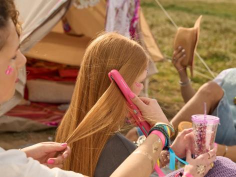 Piastra per capelli ricaricabile da viaggio