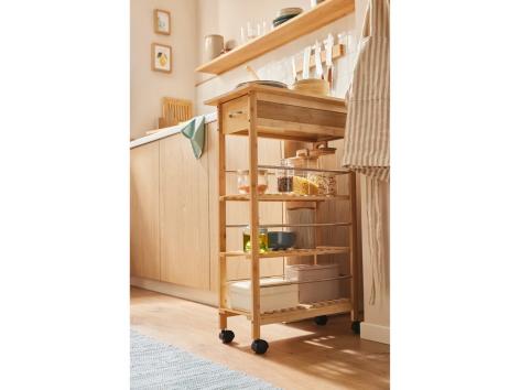 Carrello da cucina in bambù