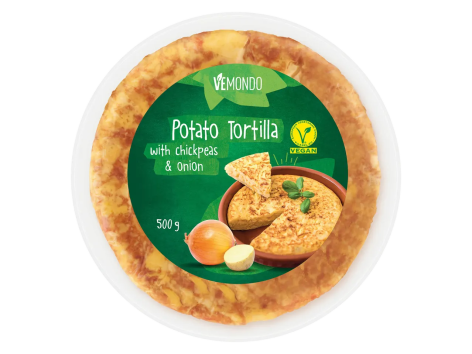 Tortilla vegana con ceci e cipolla