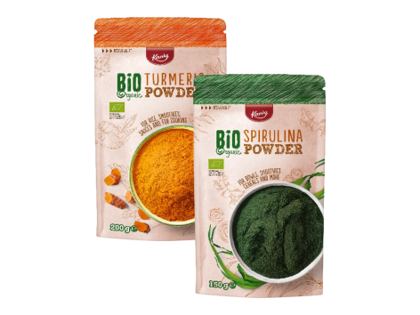 Curcuma o alga spirulina macinata bio