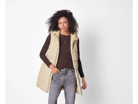 Gilet lungo imbottito da donna