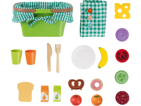 Set colazione, borsa della spesa o cestino da picnic in legno