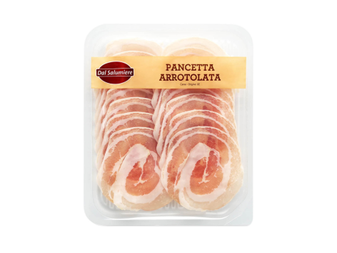 Pancetta arrotolata affettata