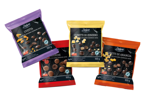 Frutta ricoperta di cioccolato fondente extra