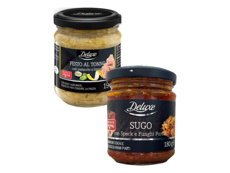Sugo allo speck con funghi porcini o pesto al tonno con pistacchi e limone