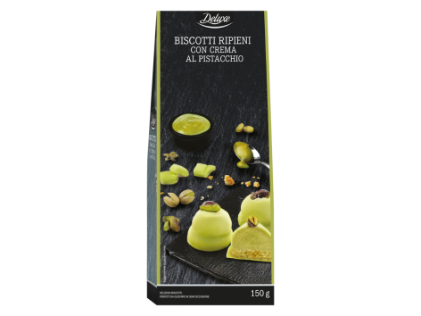 Biscotti ripieni con crema al pistacchio